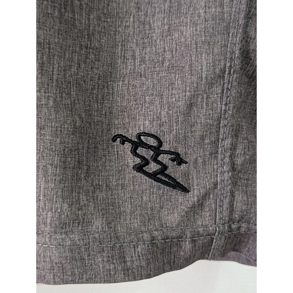 Da Hui Chino Board Shorts Mens 40 Heather Gray Surf Swim Trunks Stretch Logo